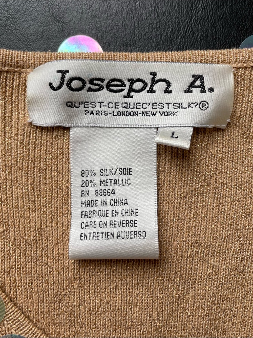 Joseph A. Knit Top with Iridescent Sequins - Picture 4 of 5